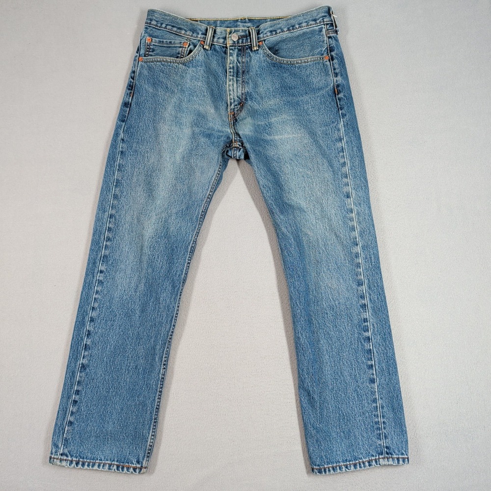 Levi's 505 Jeans Mens 34x30 Blue Regular Fit Straight Leg Denim Casual Everyday